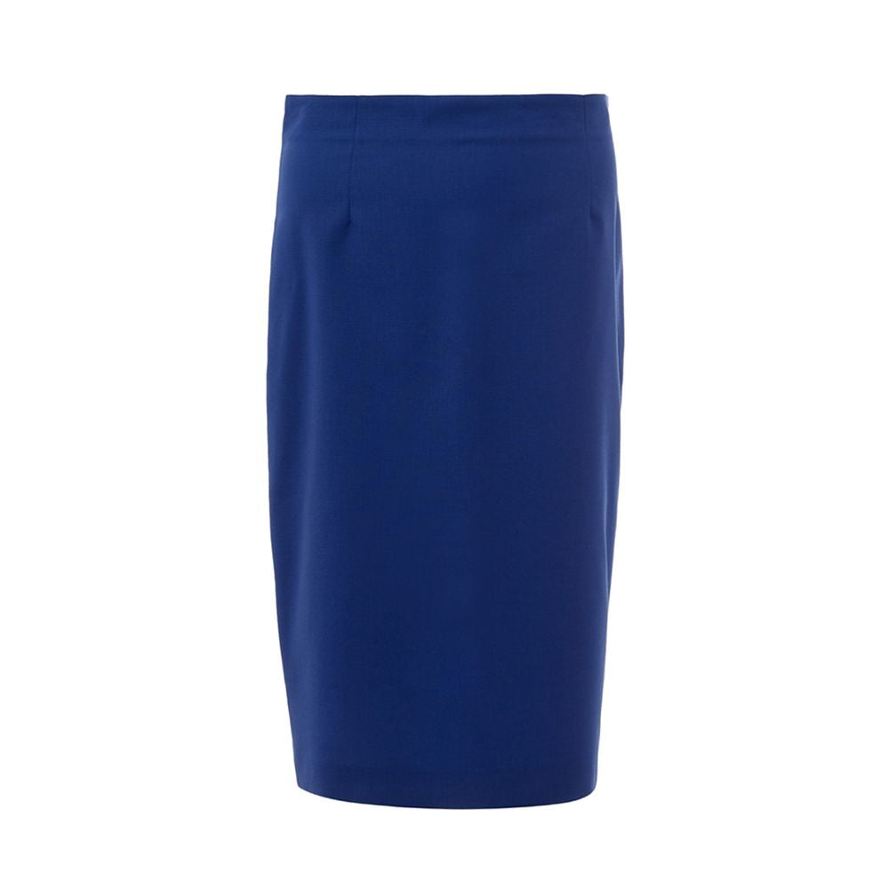 Elegant Blue Wool Skirt for Sophisticated Style