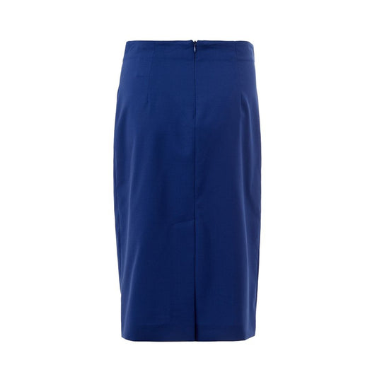 Elegant Blue Wool Skirt for Sophisticated Style