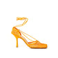 Elegant Orange Cotton Leather Sandals