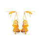 Elegant Orange Cotton Leather Sandals