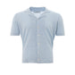 Elegant Light Blue Linen-Cotton Blend Shirt
