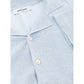 Elegant Light Blue Linen-Cotton Blend Shirt