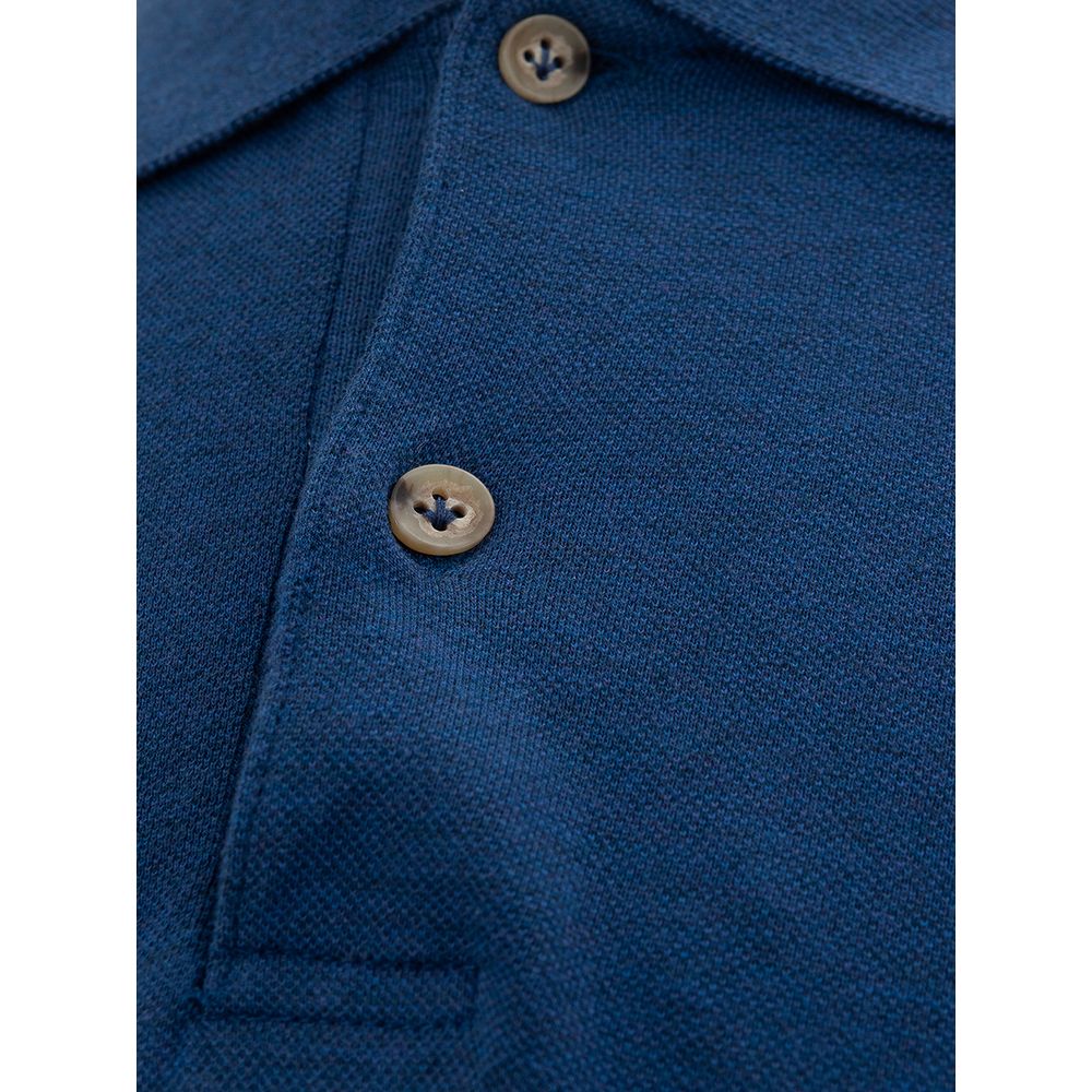 Elegant Italian Cotton Polo Shirt in Blue
