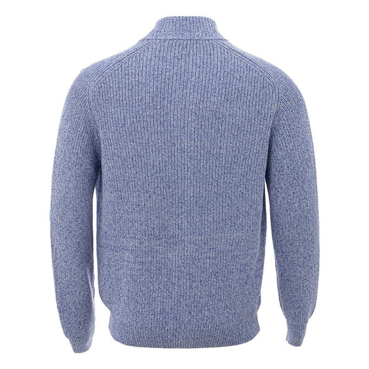 Elegant Light Blue Cotton Cardigan for Men