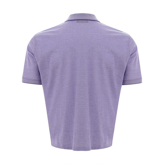 Elegant Purple Cotton Polo Shirt for Men