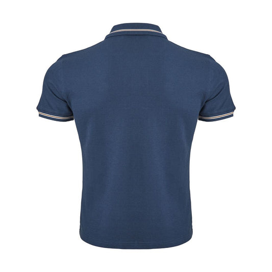 Elegant Blue Italian Cotton Polo Shirt