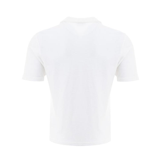 Elegant White Cotton Polo Shirt