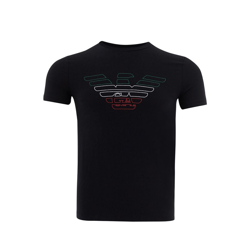Elegant Cotton Black Tee for Men