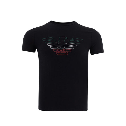 Elegant Cotton Black Tee for Men
