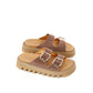 Elegant Brown Camoscio Sandals
