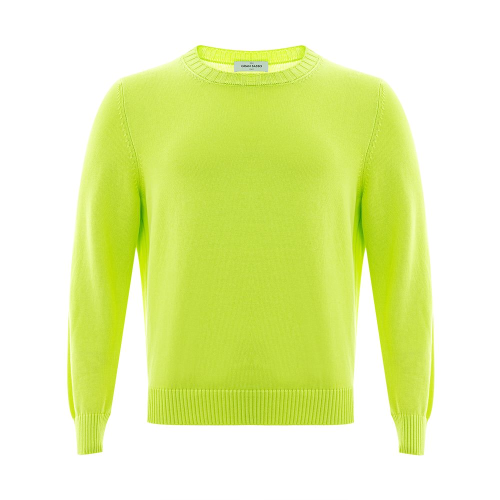 Radiant Yellow Italian Cotton Sweater for Men