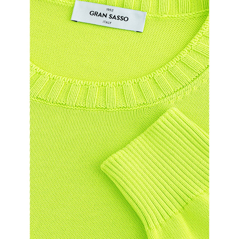 Radiant Yellow Italian Cotton Sweater for Men