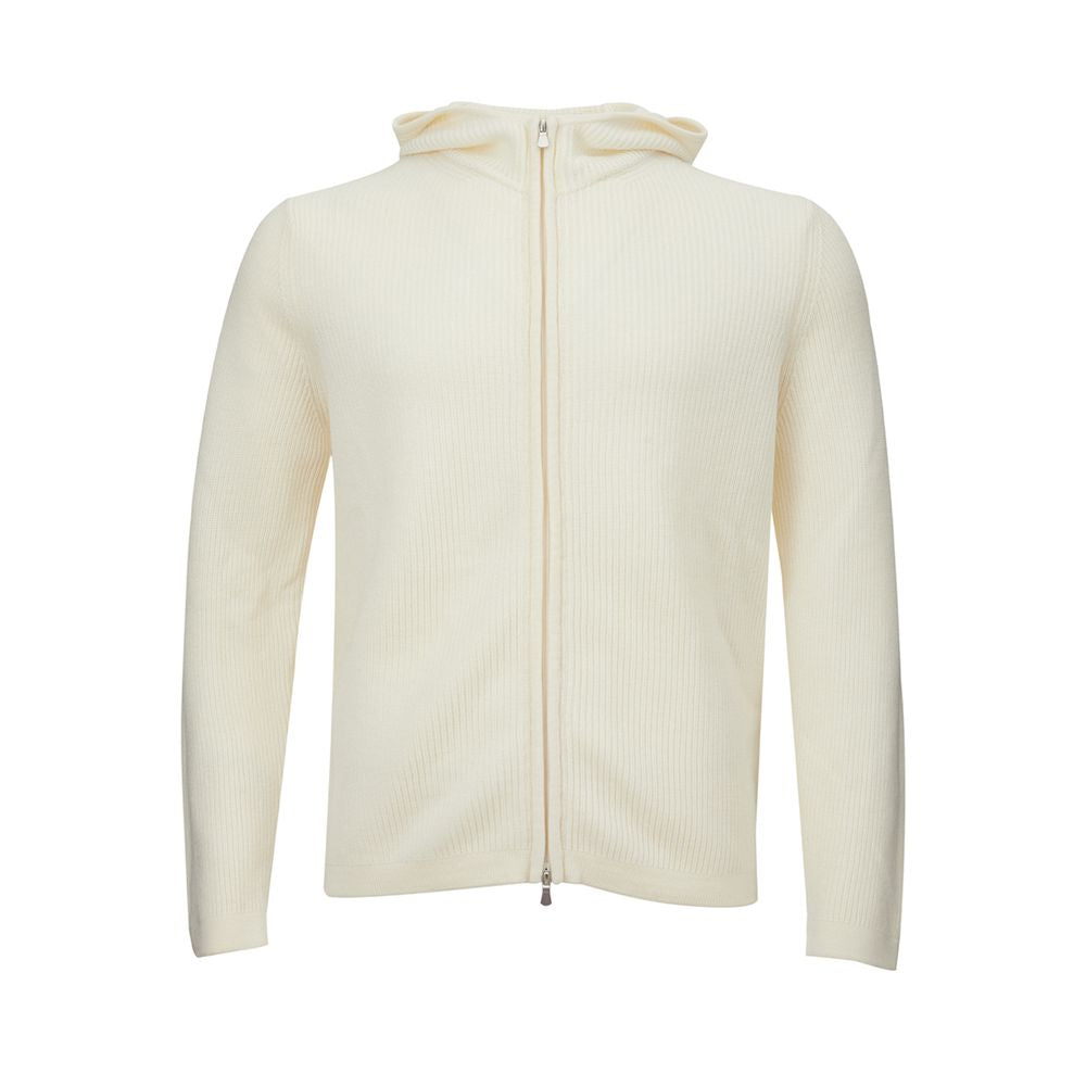Elegant White Wool Sweater for Men