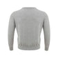 Elegant Gray Silk-Cotton Sweater