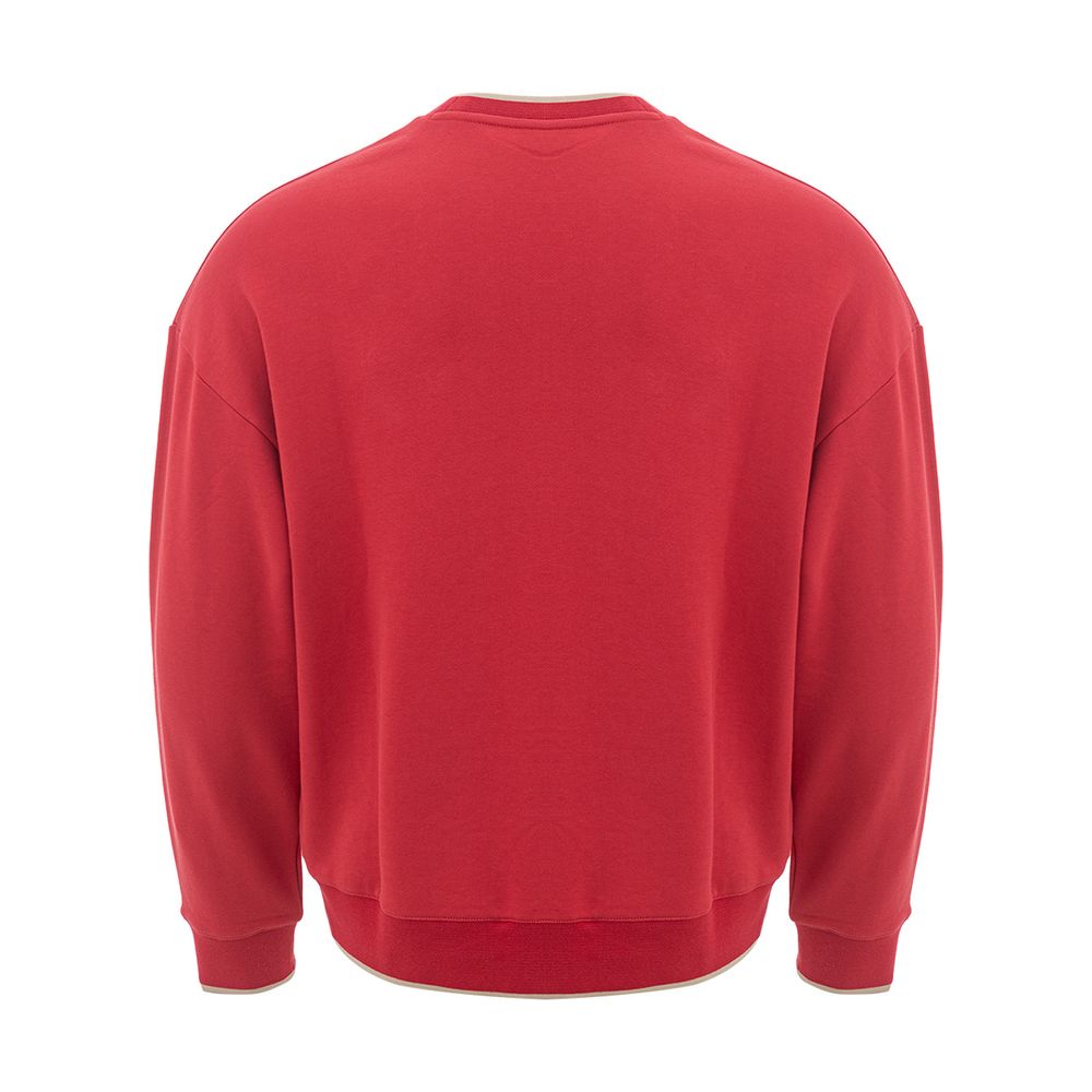 Chic Red Cotton Sweater for Men