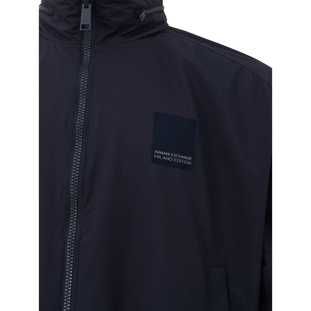 Elegant Blue Polyester Jacket for Men