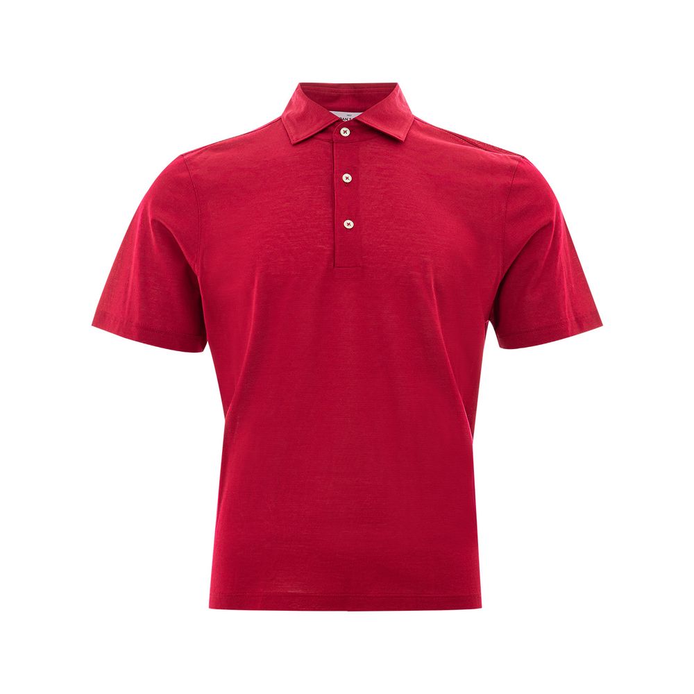 Elegant Red Cotton Polo Shirt for Men