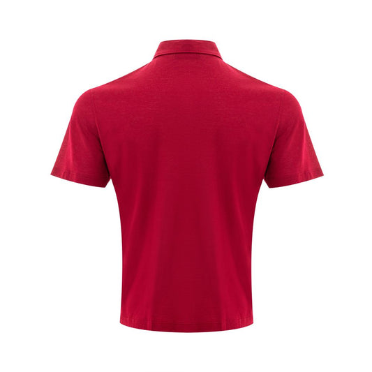 Elegant Red Cotton Polo Shirt for Men