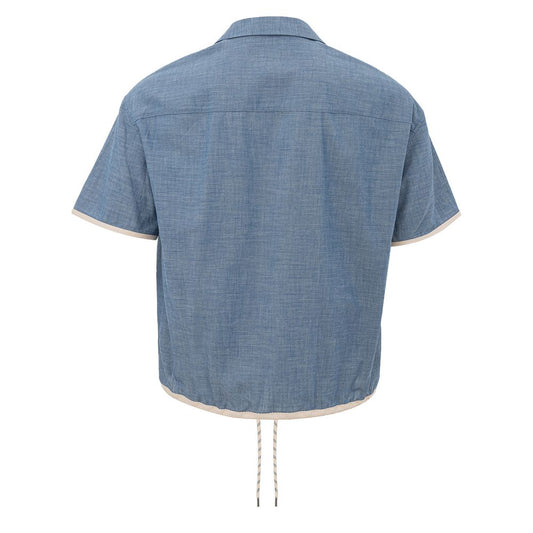 Elegant Light Blue Men's Cotton Shirt