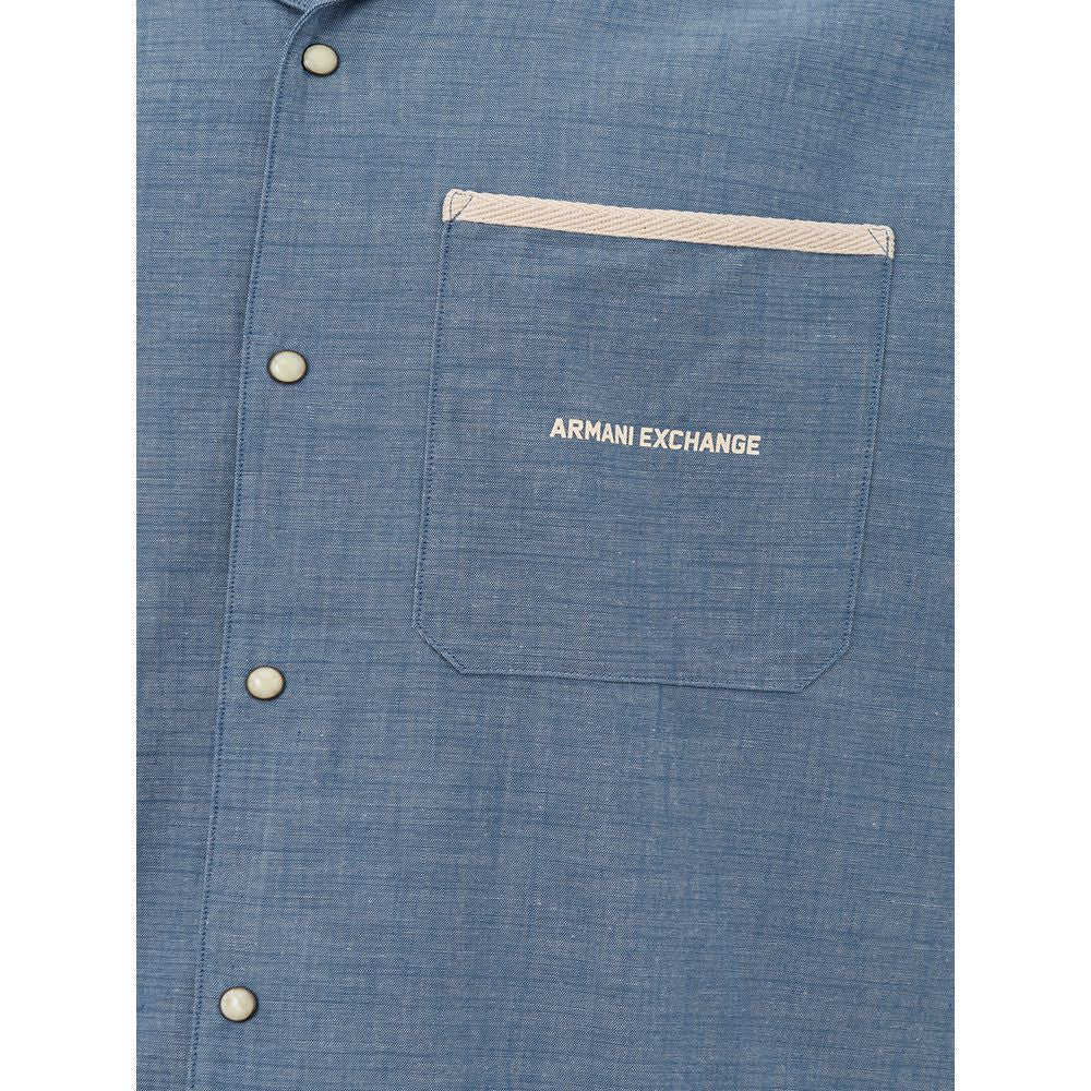 Elegant Light Blue Men's Cotton Shirt