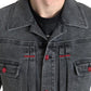 Gray Washed Cotton Stretch Denim Men Jacket