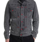 Gray Washed Cotton Stretch Denim Men Jacket