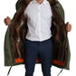 Green Patchwork Camouflage Fur Coat Jacket