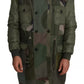 Green Patchwork Camouflage Fur Coat Jacket