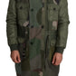 Green Patchwork Camouflage Fur Coat Jacket