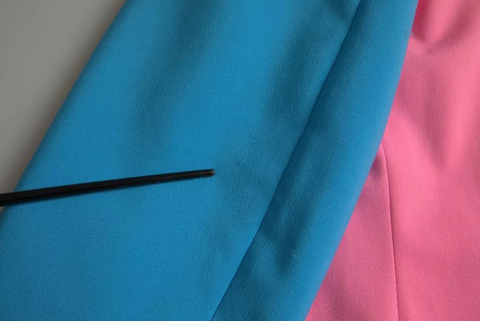 Multicolor Patchwork Peak Lapel Coat Jacket