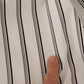 White Striped Cotton Robe Coat Wrap Jacket