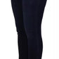 Dark Blue High Waist Skinny Cotton Jeans