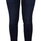 Dark Blue High Waist Skinny Cotton Jeans