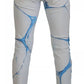 White Blue Cotton Skinny Denim Jeans