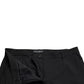 Black Wool High Waist Tapered Trouser Pants