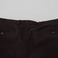 Brown Skinny Men Cotton Stretch Pants