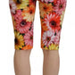 Multicolor Floral High Waist Cropped Pants