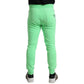 Neon Green Cotton Stretch Jogger Sweatpants Pants