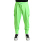 Neon Green Polyester Jogger Sweatpants Pants