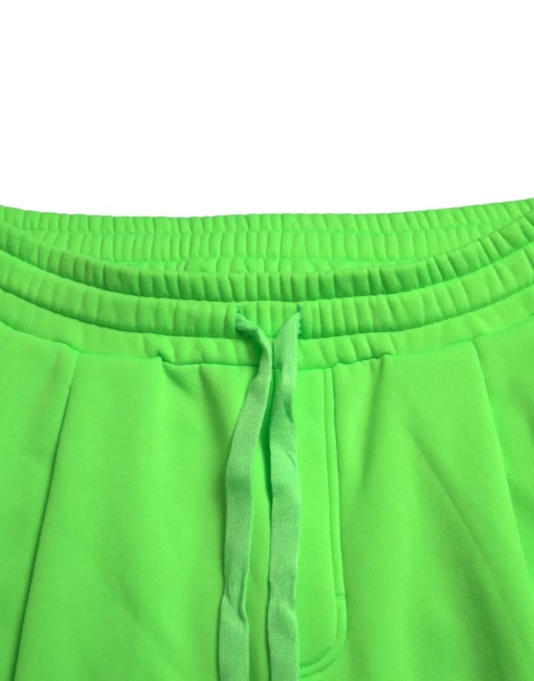 Neon Green Polyester Jogger Sweatpants Pants