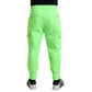 Neon Green Polyester Jogger Sweatpants Pants