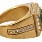 Gold Plated 925 Silver Green Crystal Ring