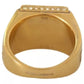 Gold Plated 925 Silver Green Crystal Ring