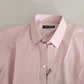 Light Pink Cotton Men Formal GOLD Dress Shirt