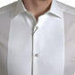 White Bib Cotton Poplin Men Formal GOLD Shirt