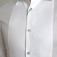 White Bib Cotton Poplin Men Formal GOLD Shirt