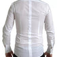 White Bib Cotton Poplin Men Formal GOLD Shirt