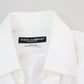 White Cotton Poplin Dress Formal GOLD Shirt