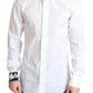 White Cotton Poplin Dress Formal GOLD Shirt