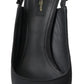Black Embellished Charmeuse Slingback Heels Shoes
